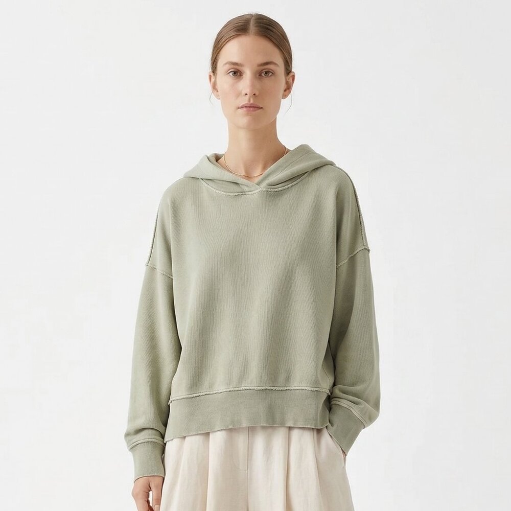 H&M Hoodie Sweatshirt Green Organic Cotton Casual Athleisure Grunge XL NWT